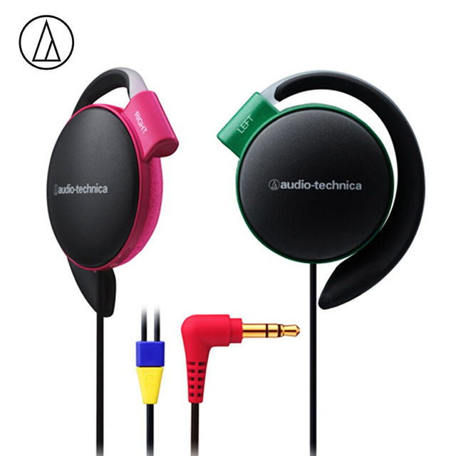 Original Audio-Technica ATH-EQ500 Wired Earphone Music Headset Ear Hook Sport Headphone Surround Bass For Xiaomi Huawei Oppo Etc Contrast Color