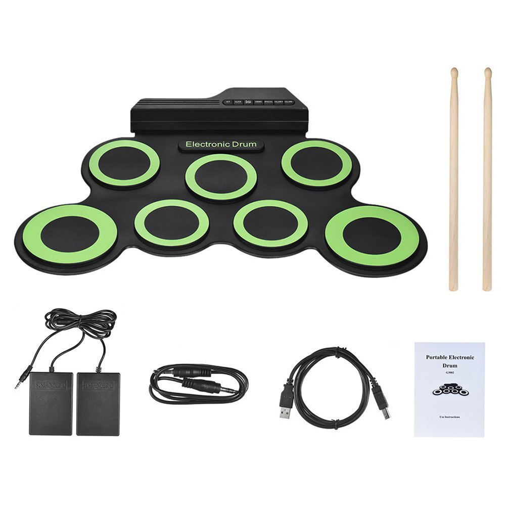 Folding Silicone Hand Roll Usb Electronic Drum Portable Practice Drums Pad Kit