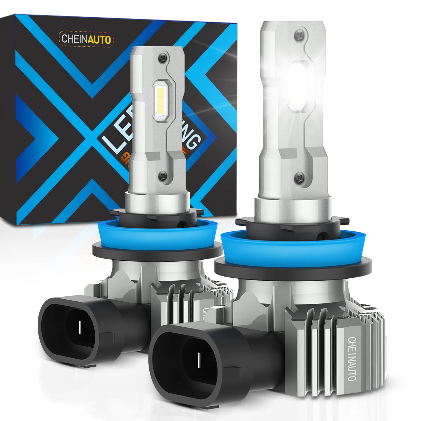 US CHEINAUTO H11 LED Headlight Bulbs 450% Brightness Headlights Bulbs 12000 Lumens Wireless H11 H9 H8 LED Bulbs