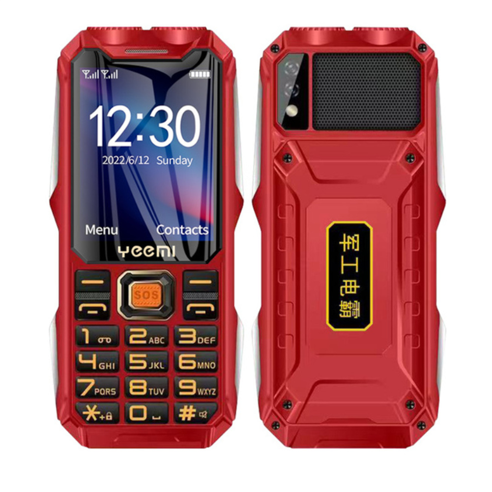 Gsm 2g Mobile Phone 2.6 Inch HD Screen Large Battery Dual Torch Dual Analog Large Button Elderly Cellphone Red