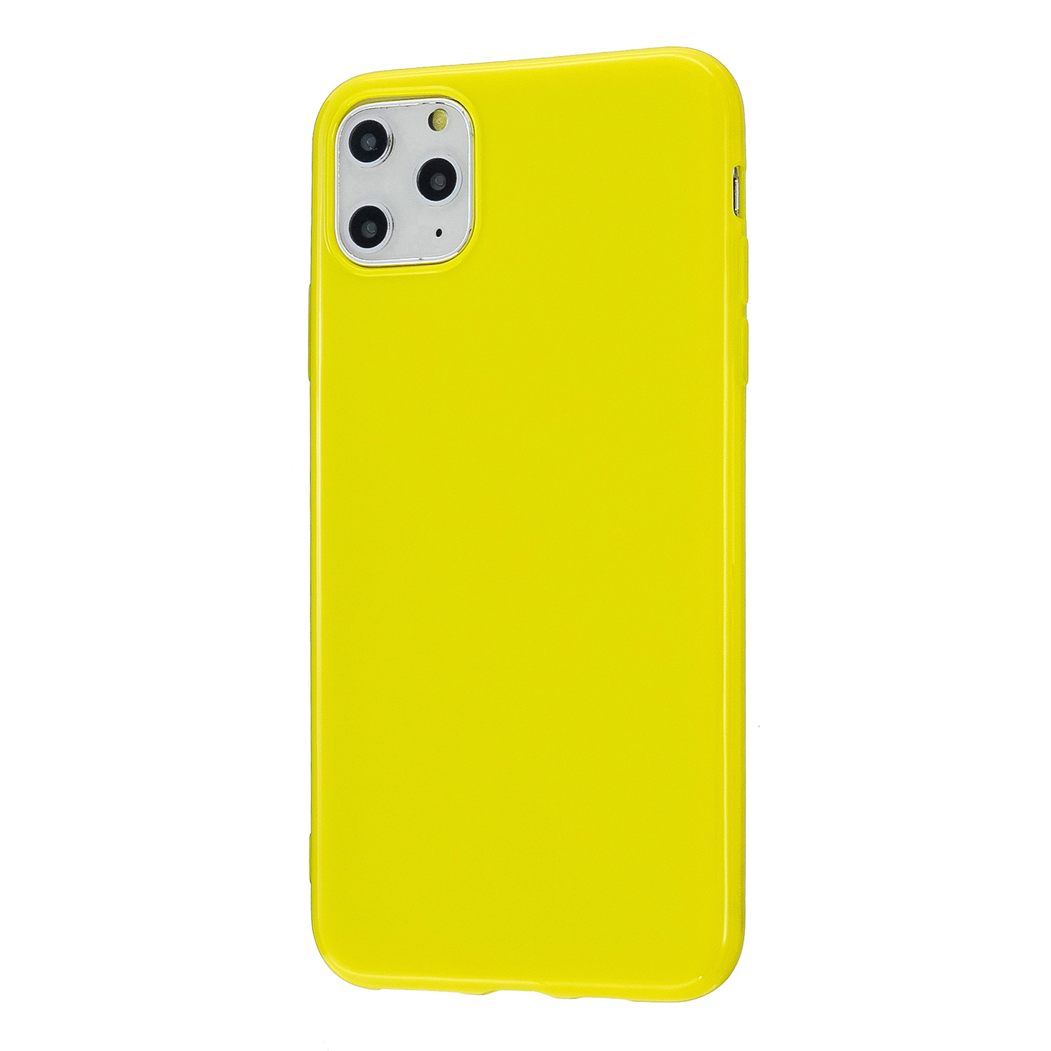 For iPhone 11/11 Pro/11 Pro Max Smartphone Cover Slim Fit Glossy TPU Phone Case Full Body Protection Shell Lemon yellow