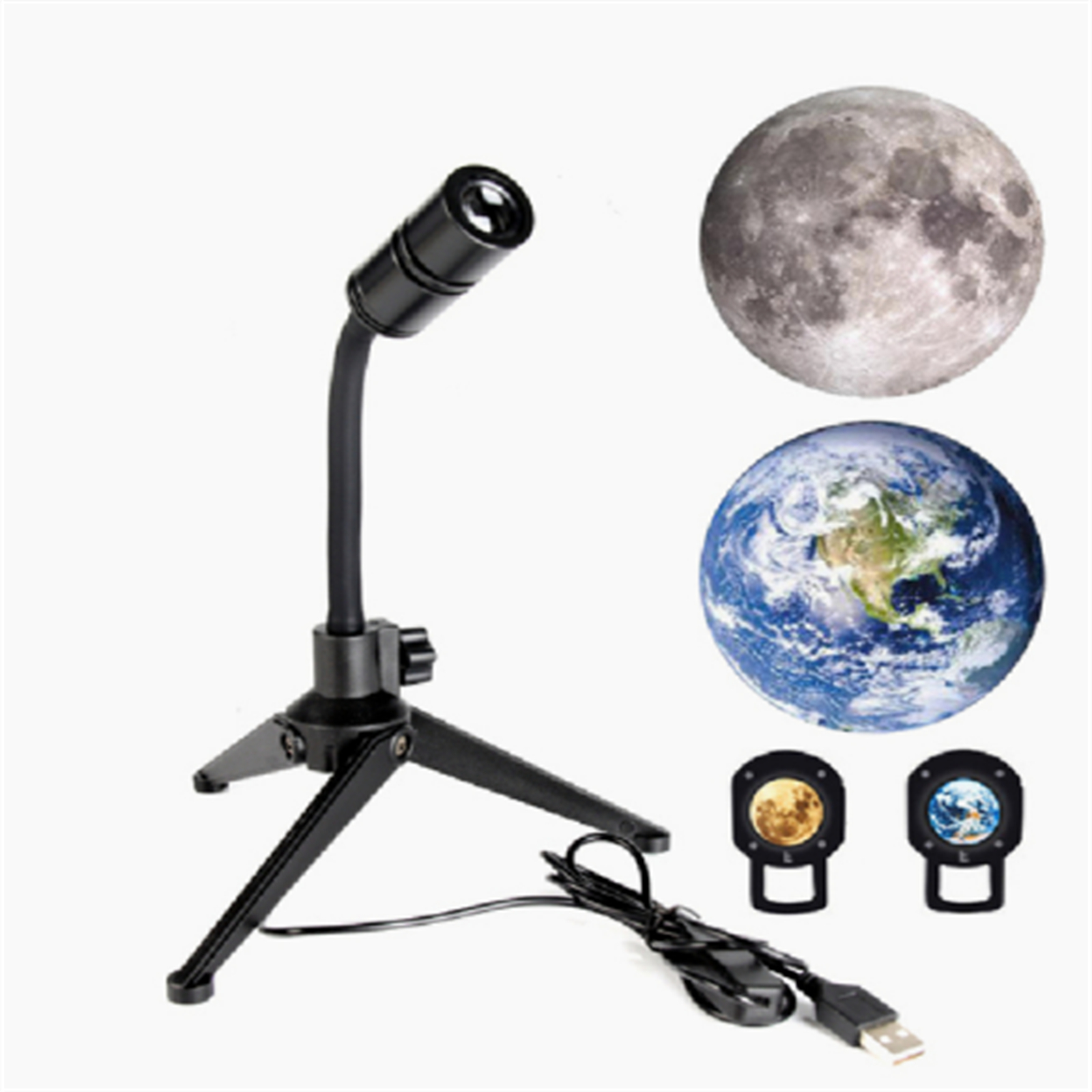 2-in-1 Led Starry Projector 360 Degree Rotatable Usb Rechargeable Night Light