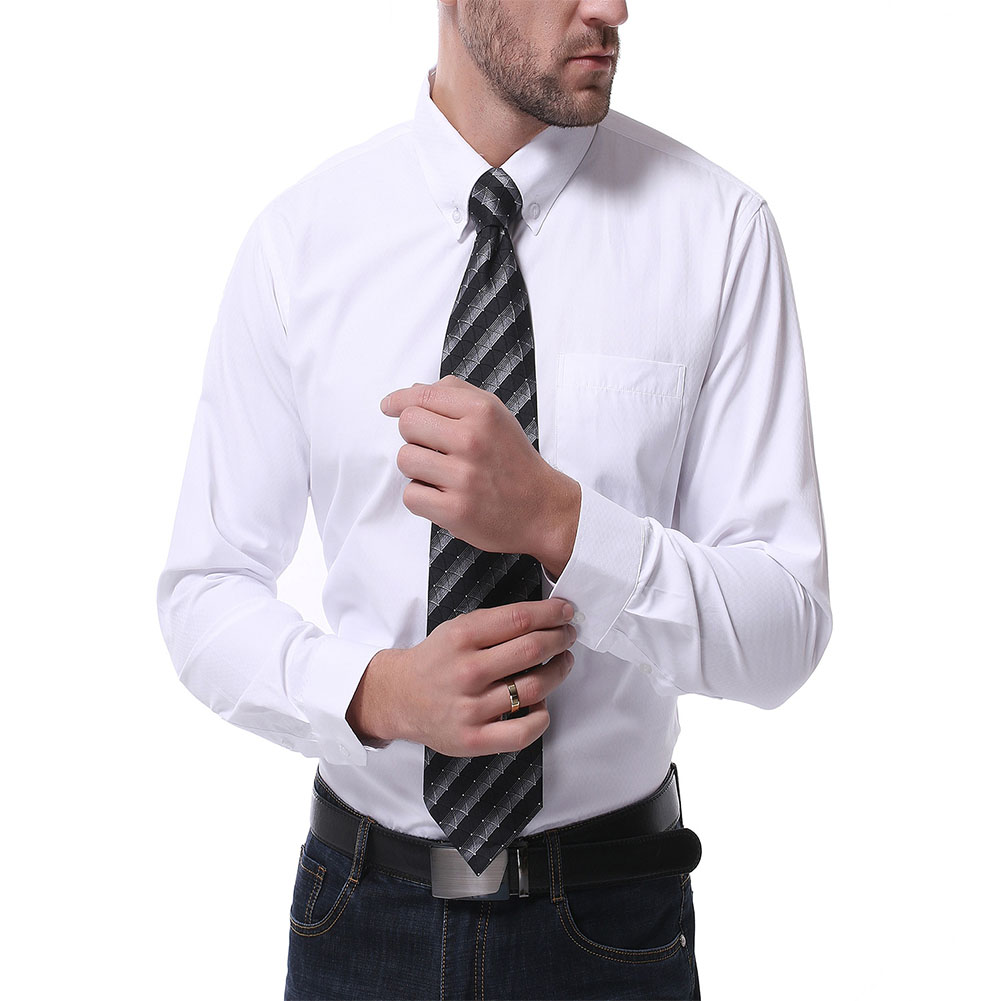 white long sleeve business shirt