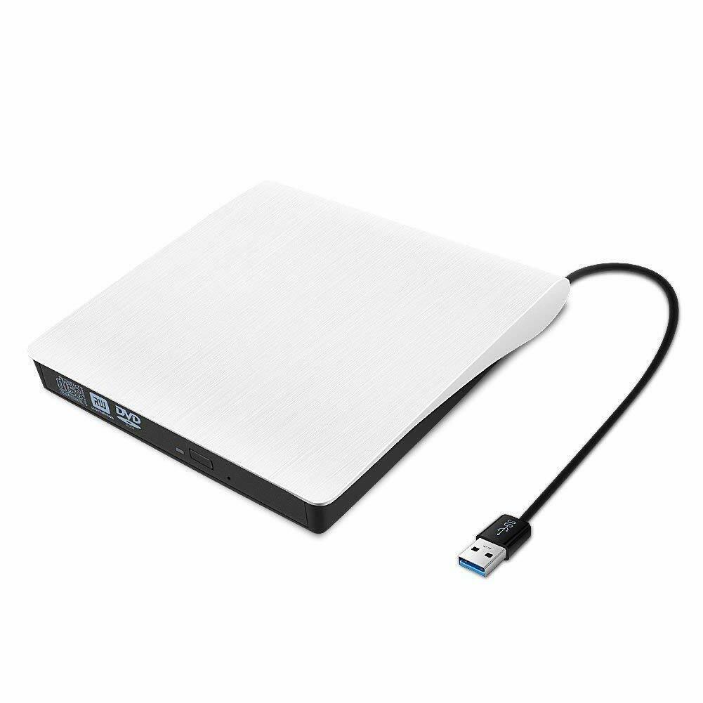 External Slim USB 3.0 DVD Drive DVD ± RW CD-RW Burner Player for PC Laptop Mac white