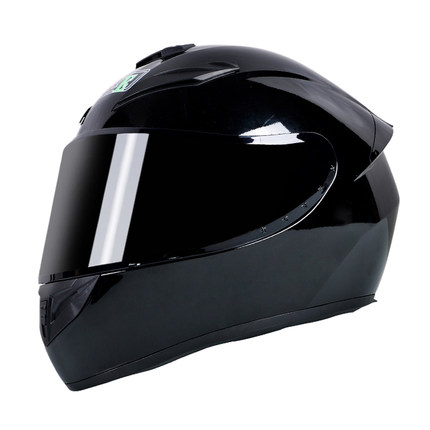 Motorcycle Helmet cool Modular Moto Helmet With Inner Sun Visor Safety Double Lens Racing Full Face the Helmet Moto Helmet Bright black_XXXL