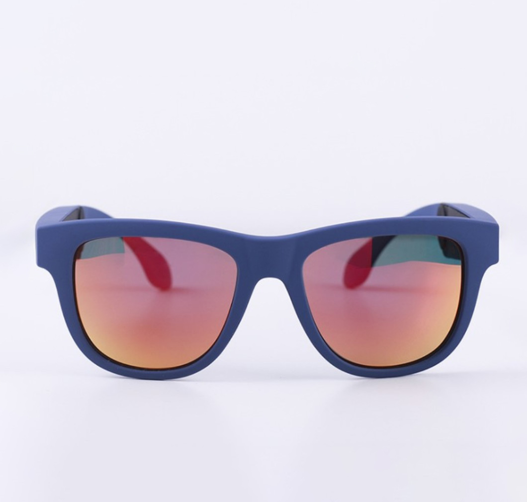 G1 Bone Conduction Music Playing Headset Polarized Glasses Sunglasses Blue Frame Red Lenses