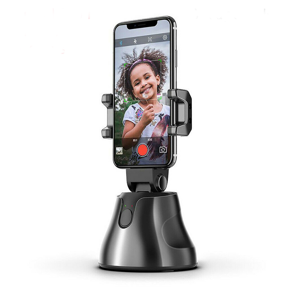 Portable Smart Shooting Selfie Stick 360 Rotation Auto Face Tracking Object Tracking Camera Phone Holder black
