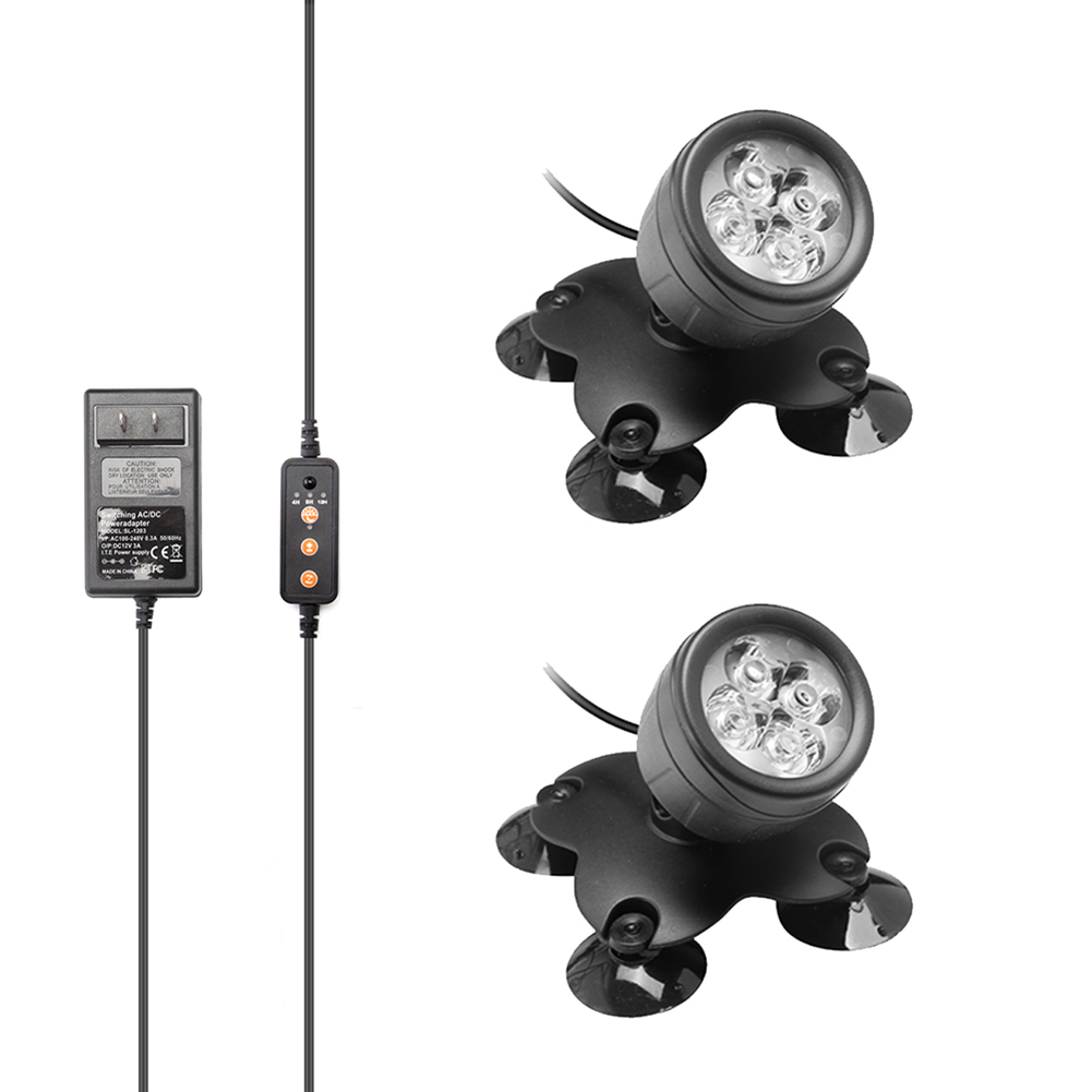 Waterproof Fishbowl  Light Aquarium Diving Spotlight With Suction Cup Remote Control 360 Degrees Rotated Amphibious Multi-function Lamp 2 in 1_EU Plug