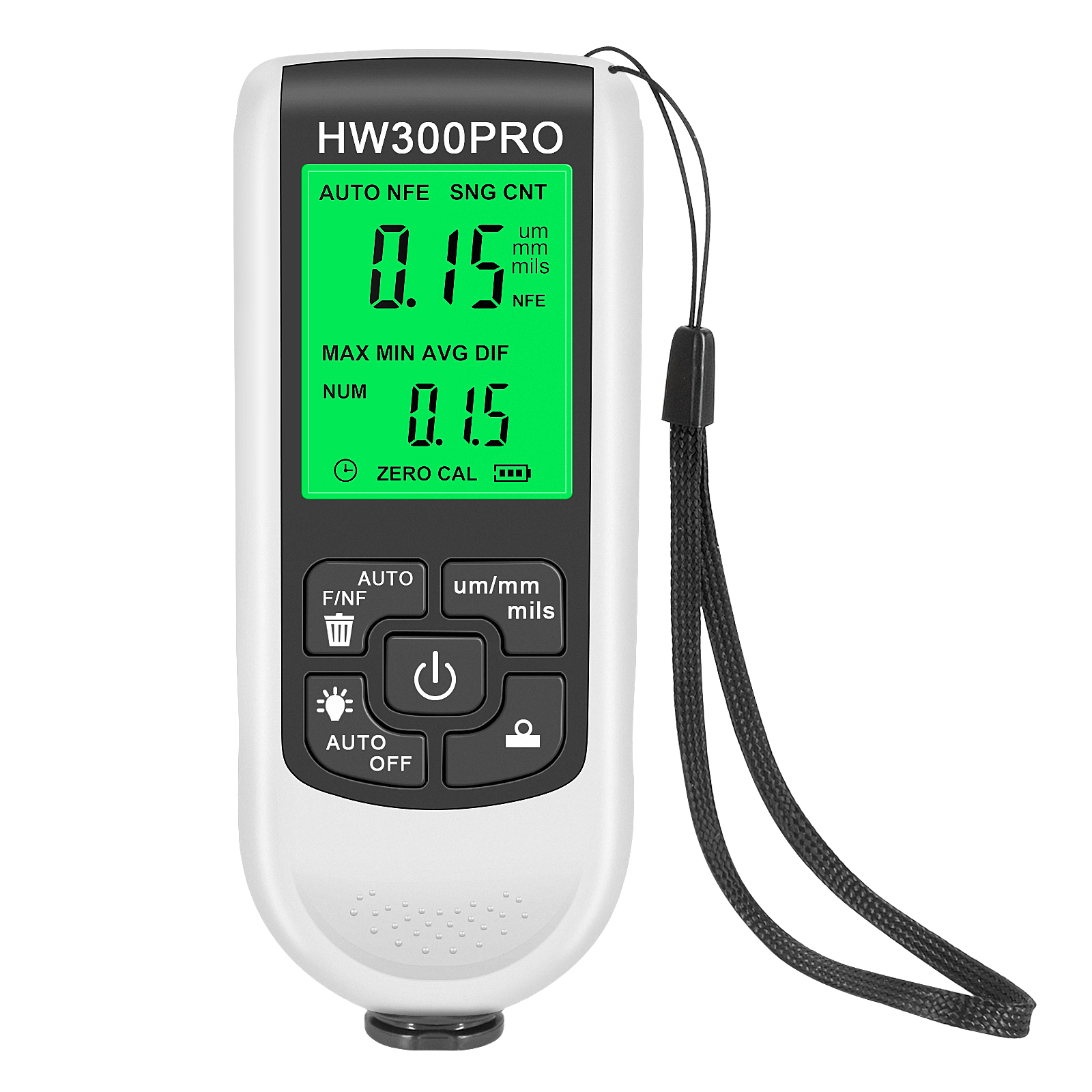 HW-300PRO Coating Thickness Gauge 0-2000um Digital Lcd Display
