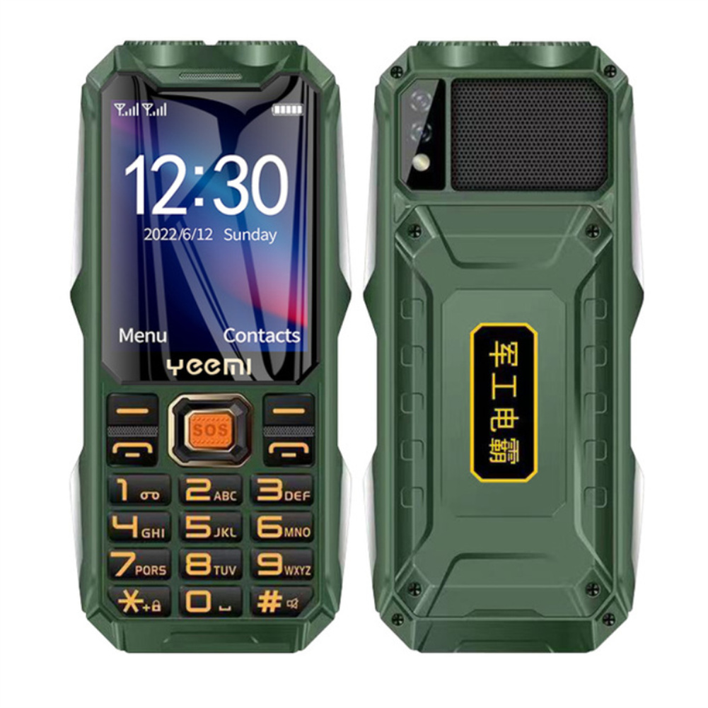 Gsm 2g Mobile Phone 2.6 Inch HD Screen Large Battery Dual Torch Dual Analog Large Button Elderly Cellphone Green