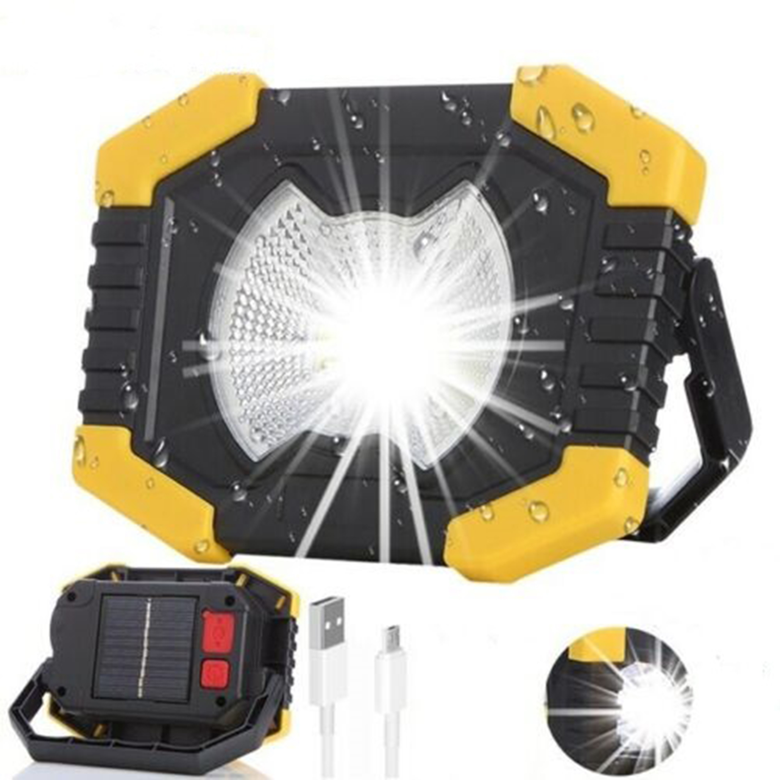 80000lm Solar Led Work Light Usb Rechargeable Energy Saving Super Bright Flashlight Camping Light T916A
