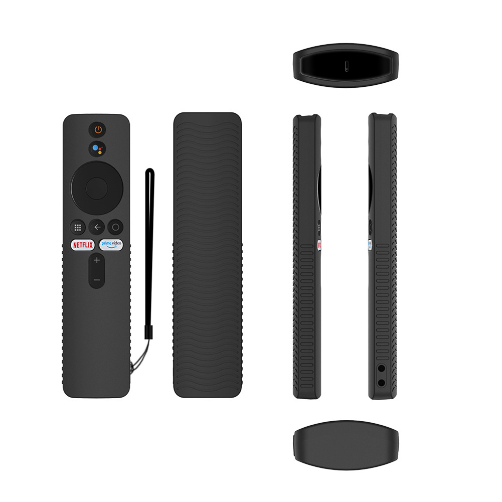 Silicone Remote Control Protective Case Dust Cover With Lanyard Compatible For Mi Tv Stick 4k Tv Stick black