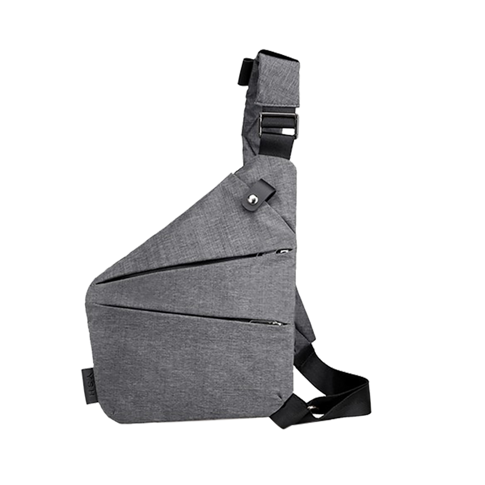 Wander Bag Sling Backpack Multi Layer Storage Plus Anti Theft Zipper Bag Multipurpose Crossbody Shoulder Bag Travel Hiking Daypack Chest Bag gray right shoulder