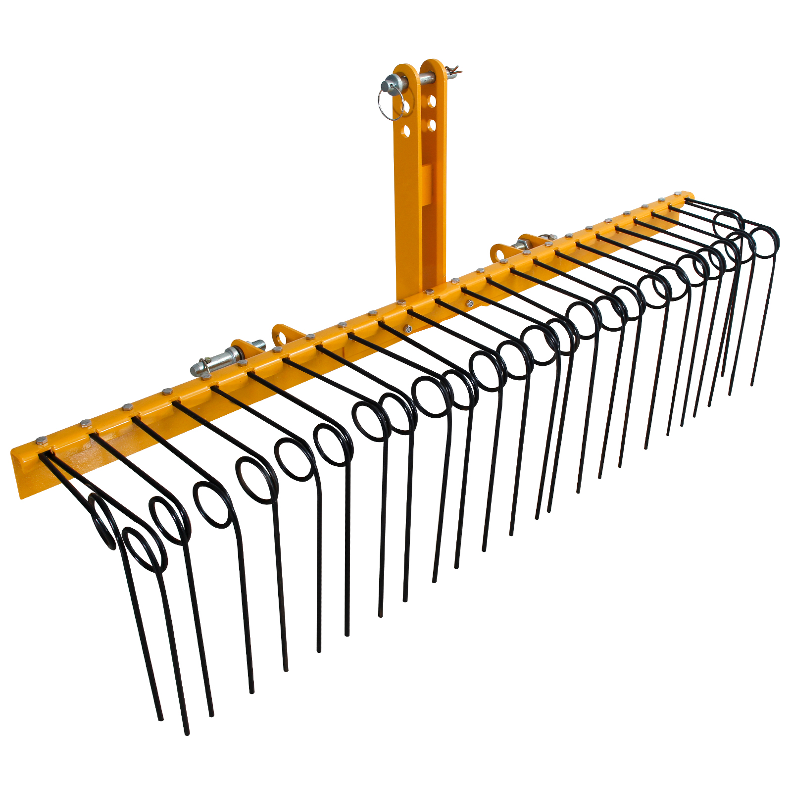 US GARVEE 60 Inch Pine Straw Rake, 3 Point Hitch Landscape Rake Attaches to Cat 0 Cat 1, Dethatcher Rake for Tractor