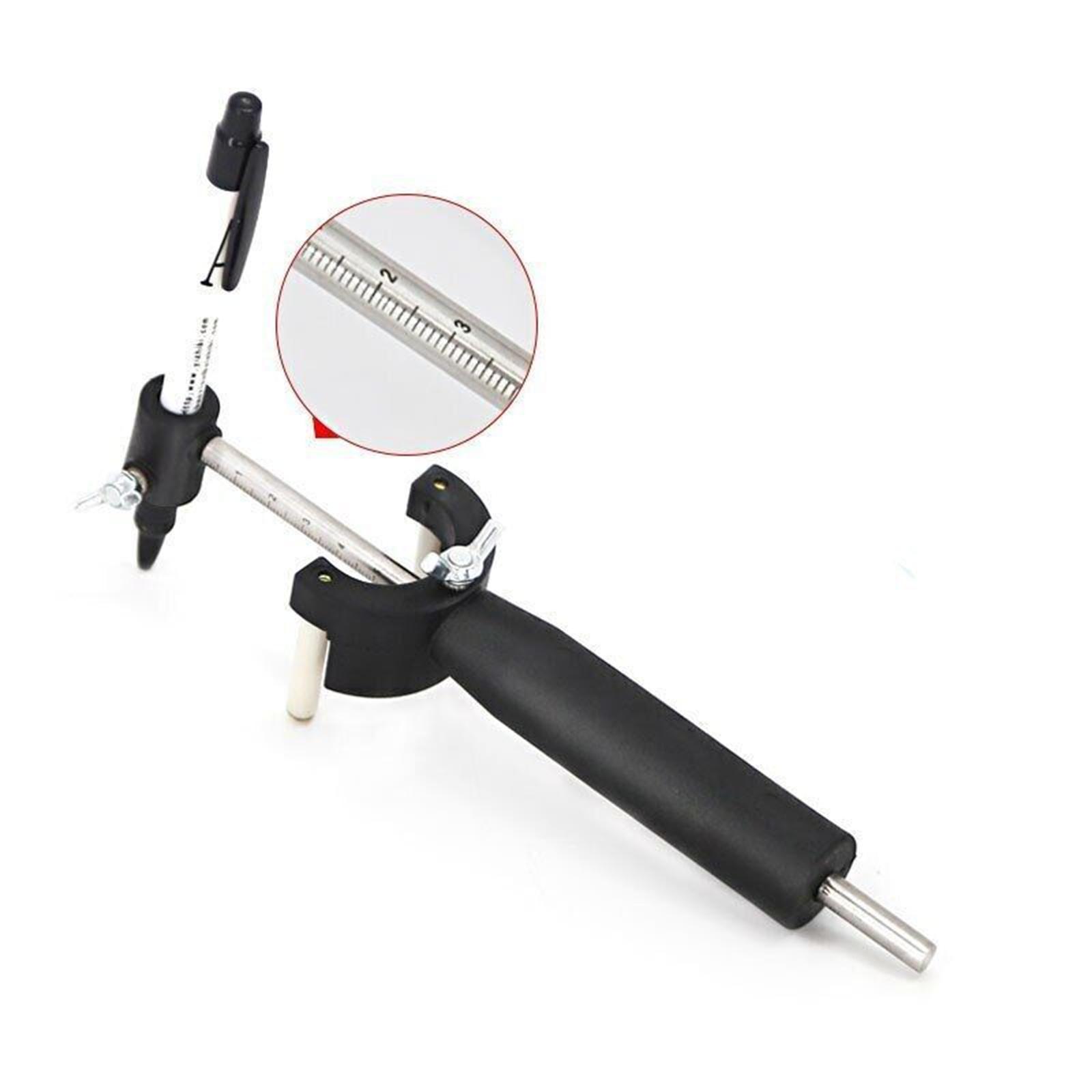 Car Wheel Eyebrow Scriber For Auto Sheet Metal Dent Repair, 5-150mm Wheel Eyebrow Rib Line Parallel Drawing Tool Mark Scriber With Scale, Black eyebrow liner