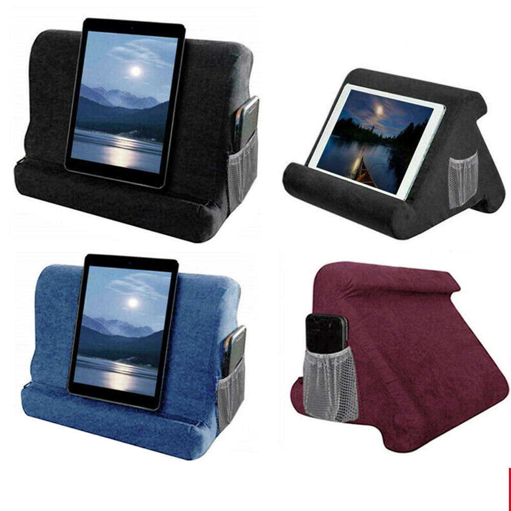 MultiAngle Pillow Tablet Read Holder Stand Foam Lap Rest Cushion for Pad Phone black_With net