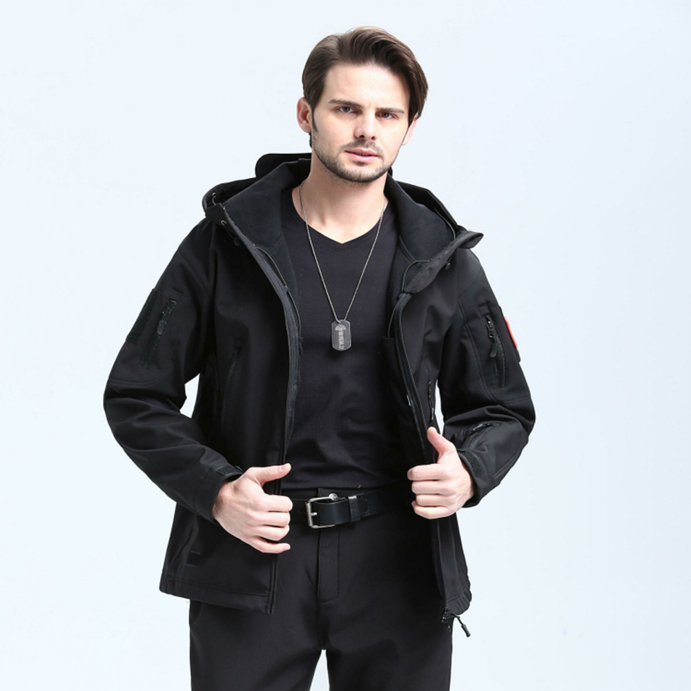 Men Outdoor 3 in 1 Waterproof Fleece Jacket black_XXL