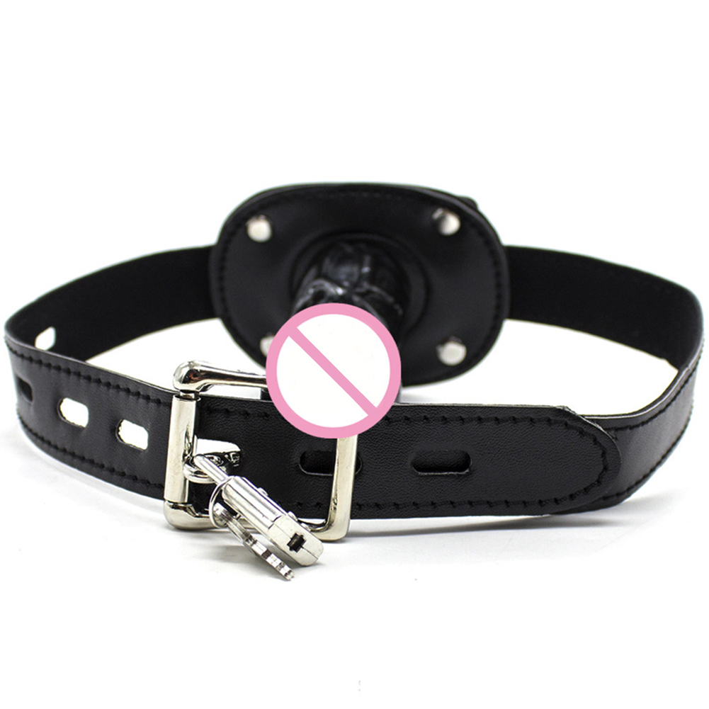 Lockable Dildo Penis Mouth Gag Short/long Comfortable Adjustable Head Strap Adult Products Sex Toy