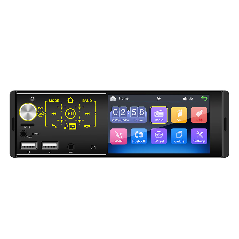Car Mp5 Player Bluetooth Touch Screen Dual Usb Player Colorful Light Radio