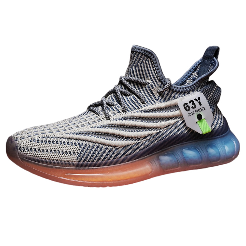 Sneakers For Men Breathable Mesh Running Shoes Anti-slip Wear-resistant Rubber Soles Sport Shoes For Running Fitness Denim Blue 39