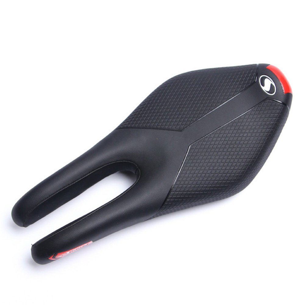 Mountain Bike Saddle Fixed Gear Highway Bicycle Seat Fork Seat Black red_270*130mm