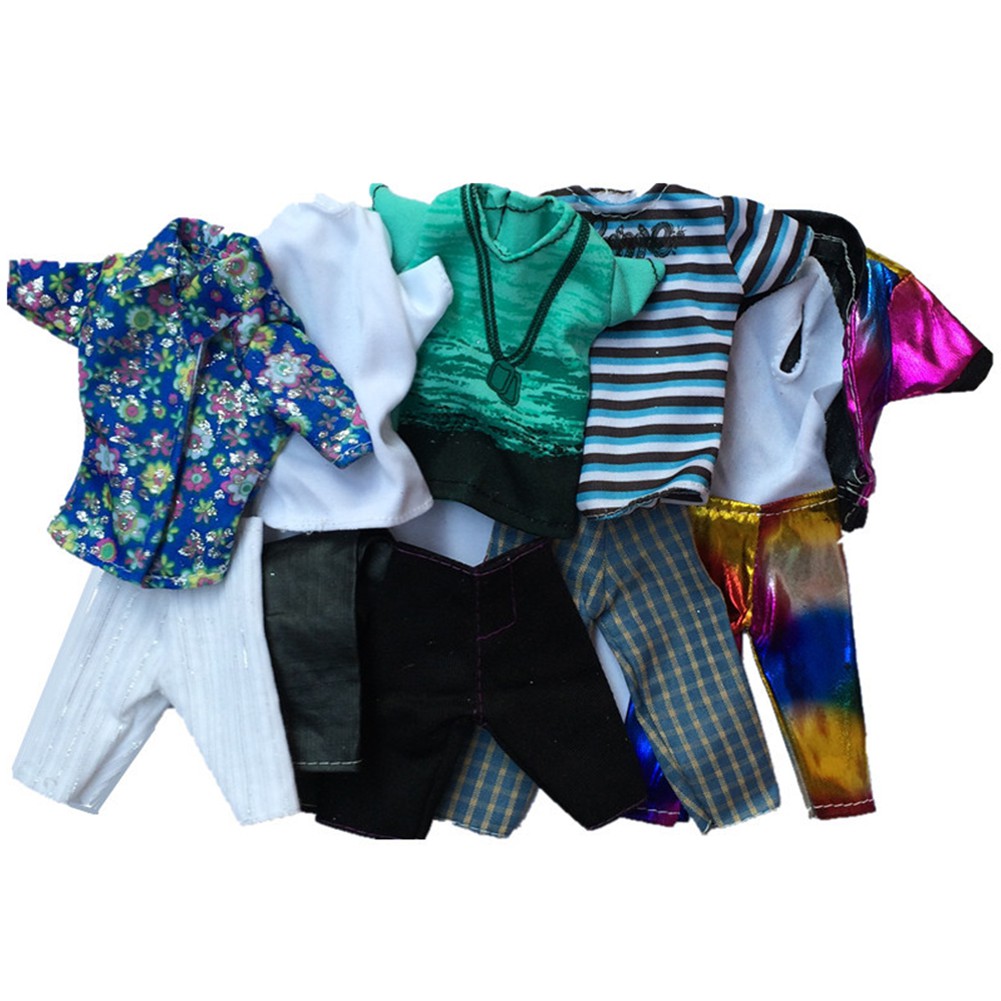 US Fashion Casual Wear Doll Clothes Tops Pants Outfit For Ken Doll 1pcs random style