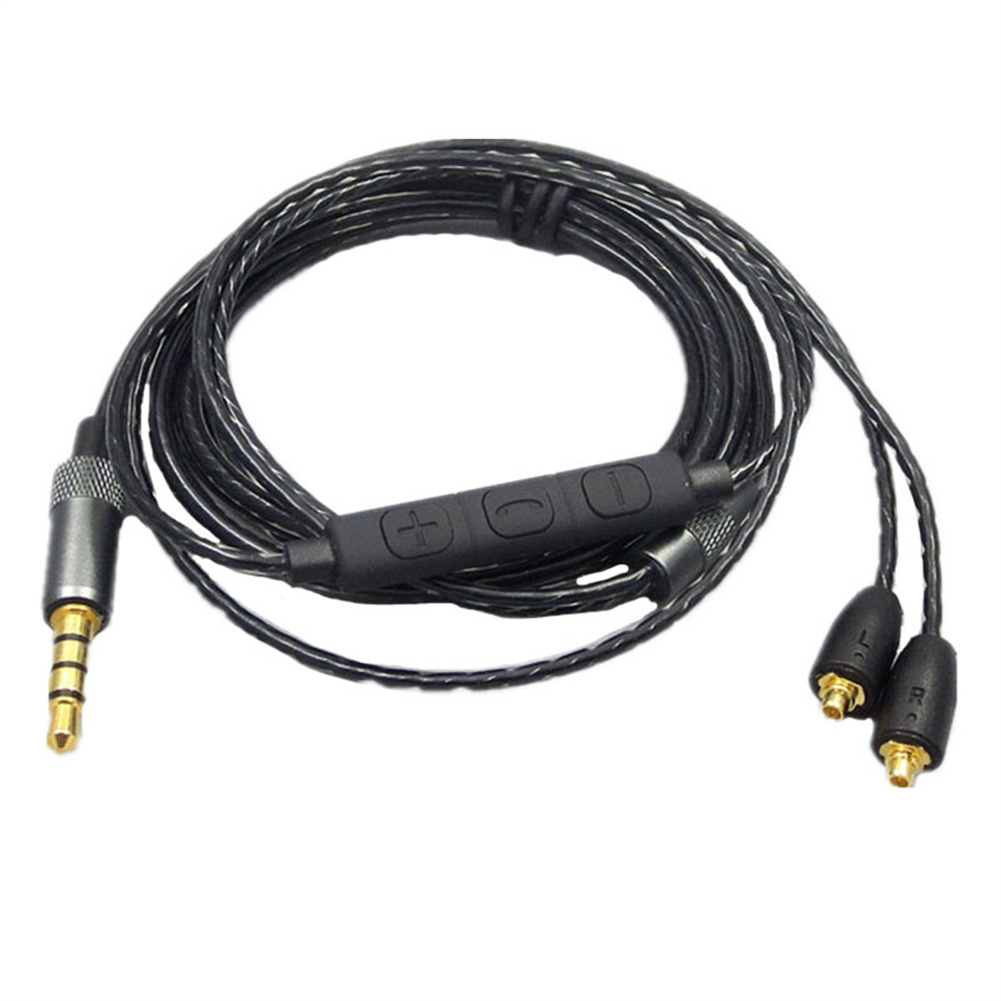 Headset Line Replacement Headphone Wire Compatible For Shure Mmcx Se215 Se535 Se846 Ue900 Volume Adjustable Cable black