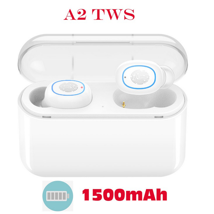 TWS Bluetooth 5.0 Earphones Headphones In-ear Headset Sports Earbud for android ios all smart earphone White 1500 mAh