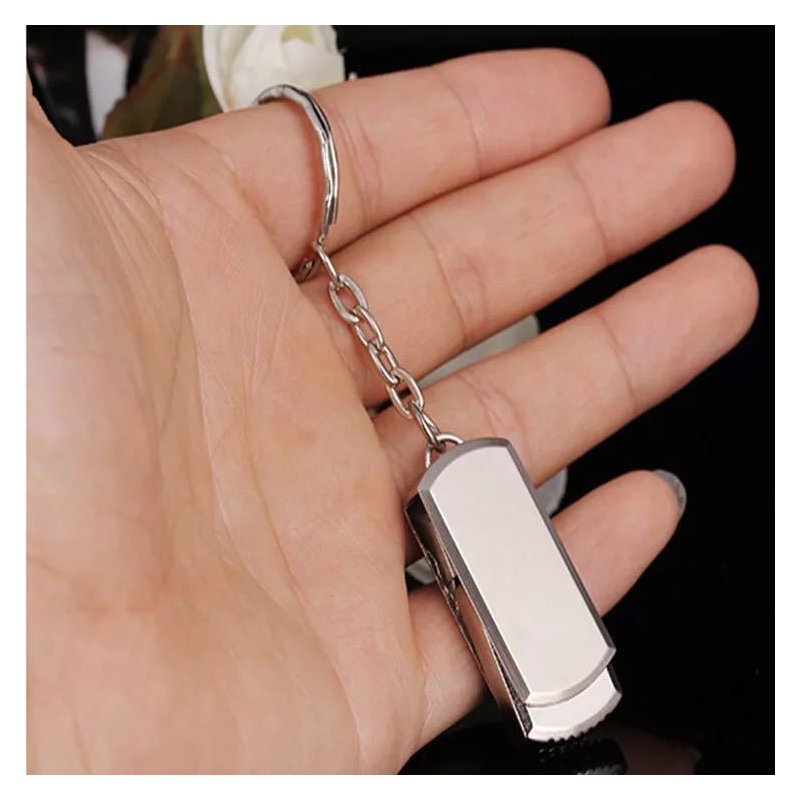 Portable USB Flash Drive Mini Metal Key Chain U Disk Storage Drive Silver 512MB