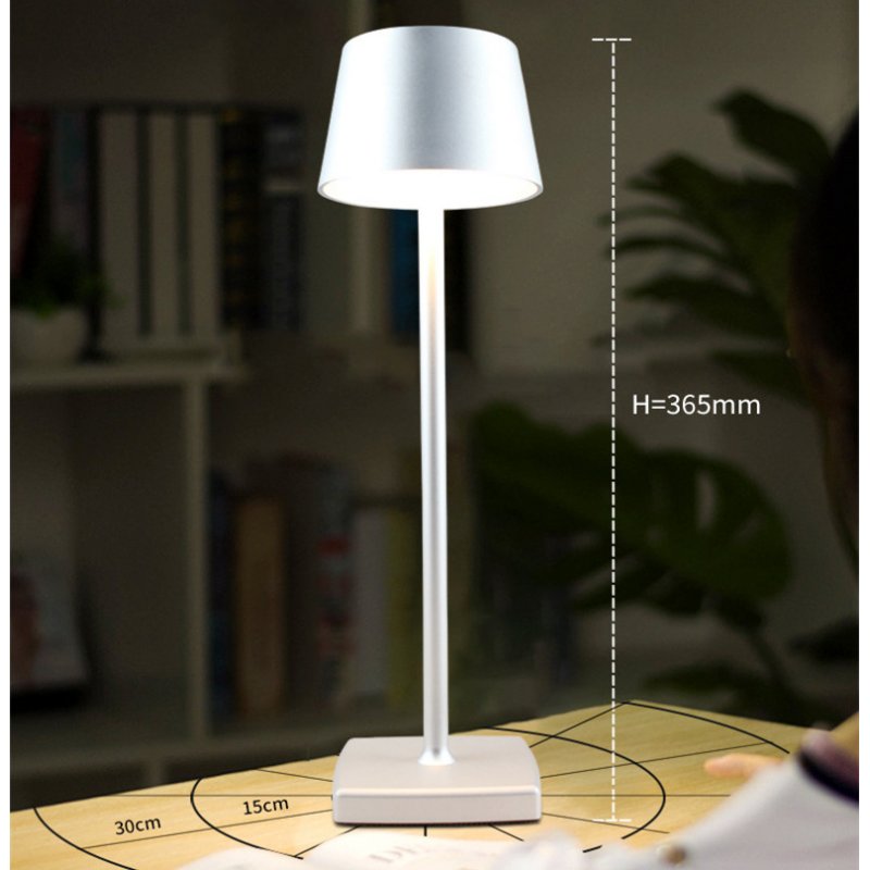 LED Aluminum Alloy Desk Lamp USB Rechargeable Table Lamps for Bar Living Room Reading Book Light