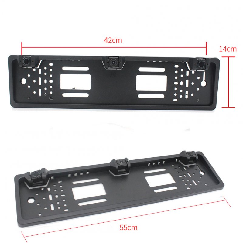 Eu Europe Car License Plate Frame Rear View Camera Car Parking Sensor Kit black