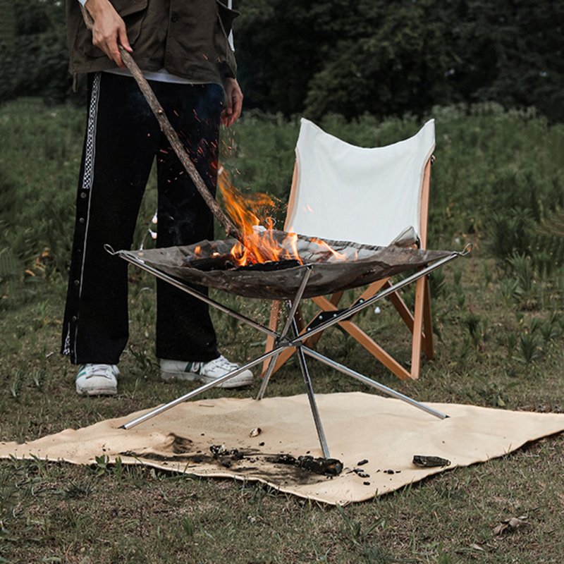 Outdoor Camping Fire Mat Flame Retardant Fireproof Cloth Barbecue Fire Blanket Rugs with Storage Bag 