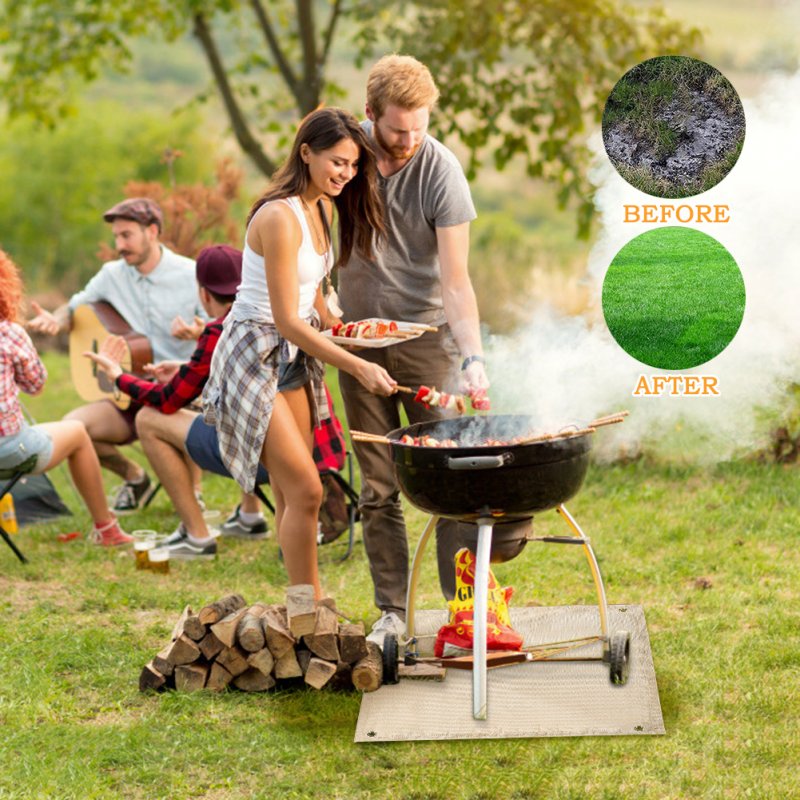 Outdoor Camping Fire Mat Flame Retardant Fireproof Cloth Barbecue Fire Blanket Rugs with Storage Bag 