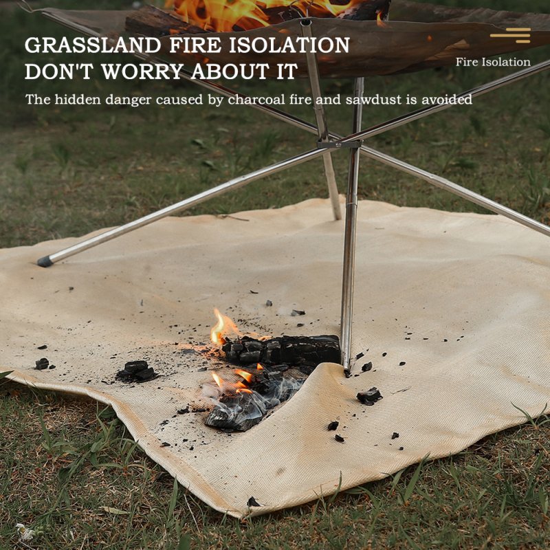 Outdoor Camping Fire Mat Flame Retardant Fireproof Cloth Barbecue Fire Blanket Rugs with Storage Bag 