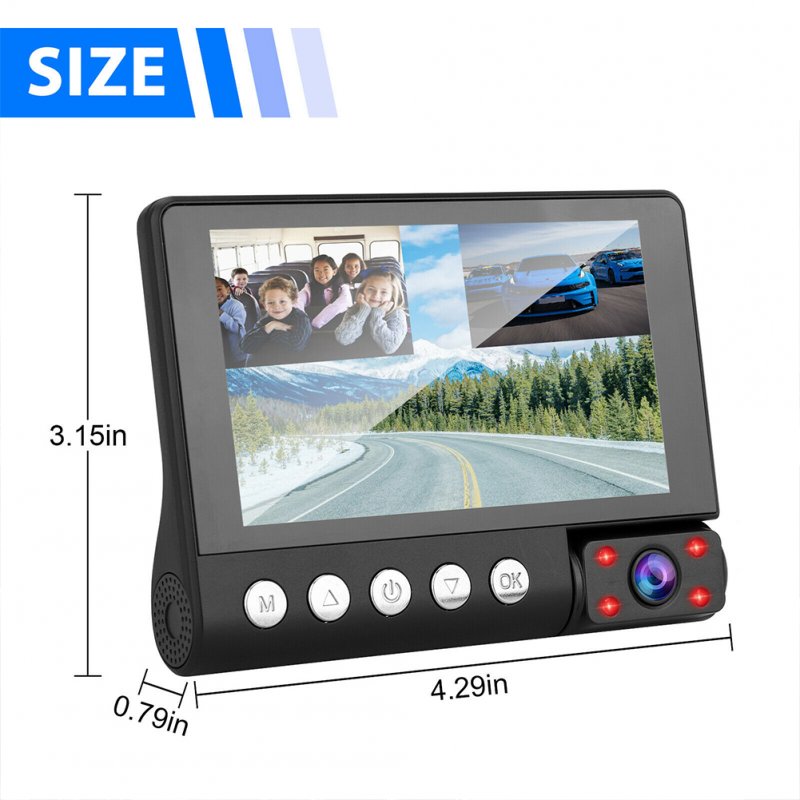 4-inch Ips Display Car  Driving  Recorder Touch Screen 170 Degrees Full Hd 1080p Front Camera Car Dash Cam Camera Auto Recorder 