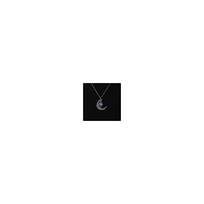 [EU Direct] 1 X Crescent Moon Heart Wishing Box Glow in the Dark Necklace,charm Crescent Moon Glow Pendant Necklace,halloween Jewelry,custom Necklace,personalized Necklace, Children Necklace (4)