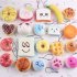  EU Direct  10pcs Small Soft Squishy Foods Cute Doughnuts Cakes Breads Handbag Pendant Buns Phone Straps Decoration   Random Delivery