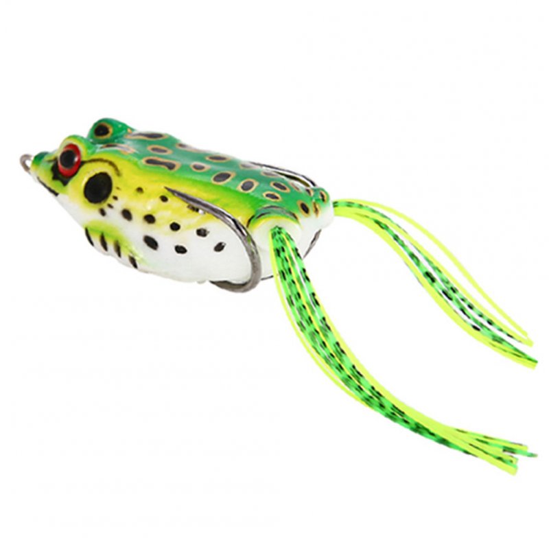 [EU Direct] 1pcs Frog Lure Crankbait Tackle Crank Bait Fishing Lures Freshwater Saltwater Soft Bionic Bait Green back and yellow body