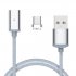  EU Direct  2 4A Type C Magnet 1m Universal Micro Lightning USB Charging Cable Data Line Compatible Android Silver