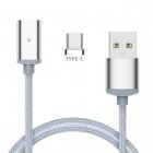  EU Direct  2 4A Type C Magnet 1m Universal Micro Lightning USB Charging Cable Data Line Compatible Android Silver