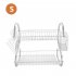 EU Direct  2 Tier Dish Drying Rack Rust proof Treatment Dish Rack Utensil Holder For Kitchen Counter Top Silver