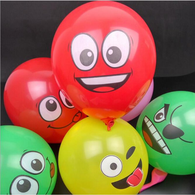 [EU Direct] 20PCS/100PCS Balloon Thickened 12 Inch Latex Face Balloon Random Style