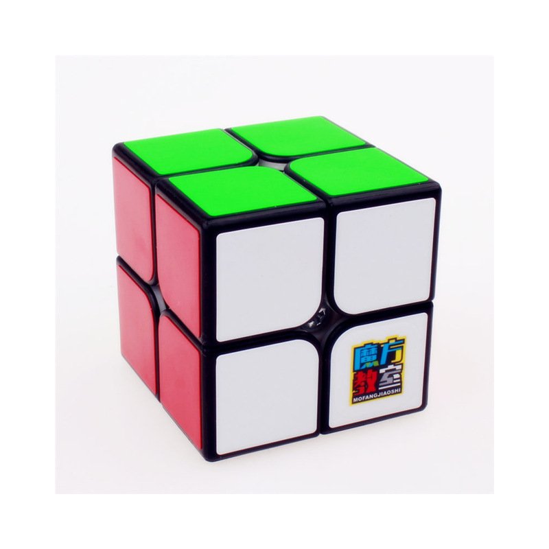 [EU Direct] 2x2x2 Pocket Cube Brain Teaser Puzzle Cube Sticker Magic Cubes Speed Cubes for Beginner Black_black