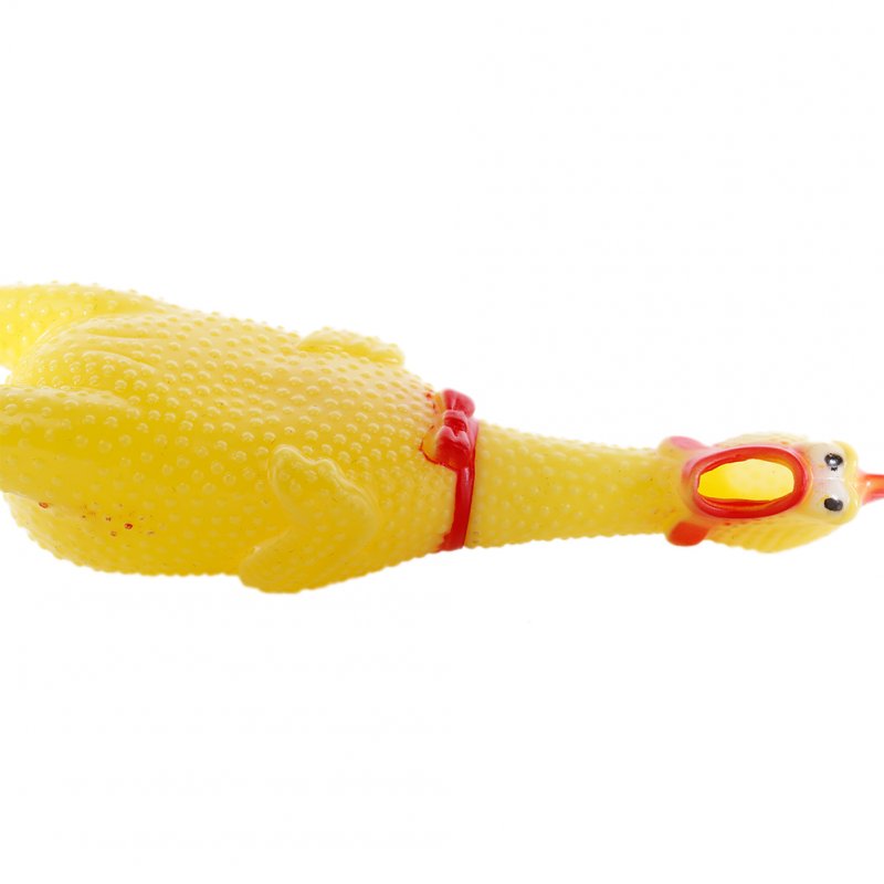 [EU Direct] 30CM Shrilling Screaming Yellow Rubber Chicken Bite Resistant Squeeze Toy