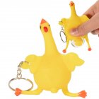 [EU Direct] 3Pcs Creative Relieve Stress Prankish Funny Squeeze Chicken Hen Lay Egg Key Chain