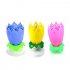  EU Direct  5SGIFT   3x Musical Lotus Flower Candles Romantic Party Surprised Gift Light for Birthday  3PCS  Blue Yellow Pink  