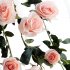  EU Direct  6 Feet Hand made Artificial Silk Rose Vines Decorative Fake Rose Flower for Home Wall Garden Wedding Party Decor White