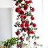  EU Direct  6 Feet Hand made Artificial Silk Rose Vines Decorative Fake Rose Flower for Home Wall Garden Wedding Party Decor White