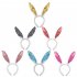  EU Direct  6 Pack Soft Plush Bunny Ears Hairbands Sequins Rabbit Headbands for Easter Party Decoration