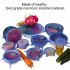  EU Direct  6Pcs Kitchen Reusable  Silicone Stretch Seal Lid Preservation Vacuum Food Storage Bowl Cover